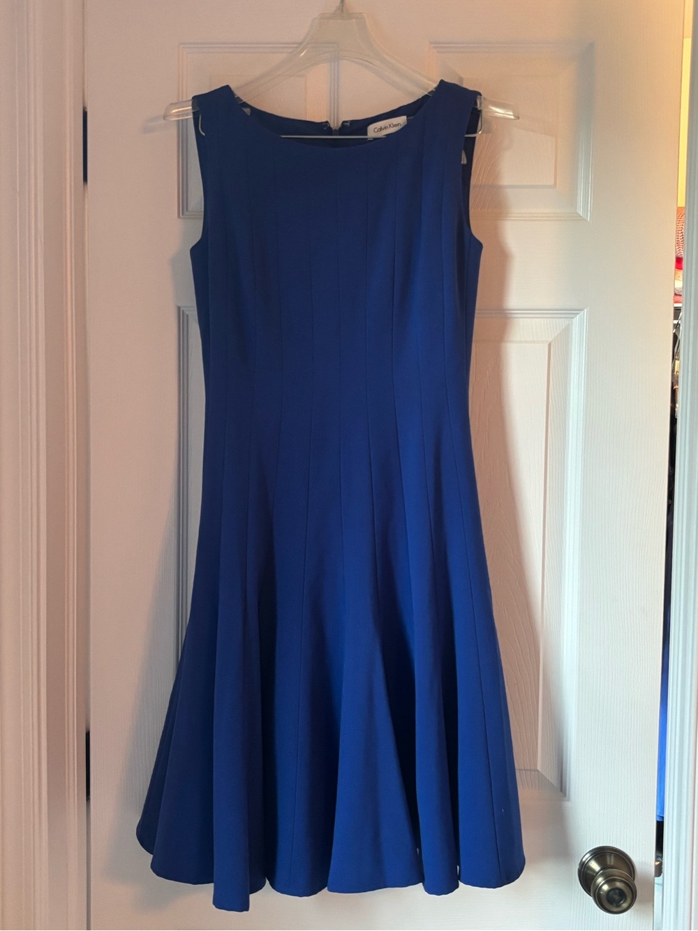 Calvin Klein Cobalt Blue Sleeveless Fit-and-Flare Midi Dress